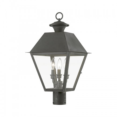 3 Light Charcoal Outdoor Large Post Top Lantern Livex