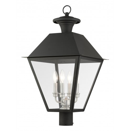 4 Light Black Outdoor Post Top Lantern Livex