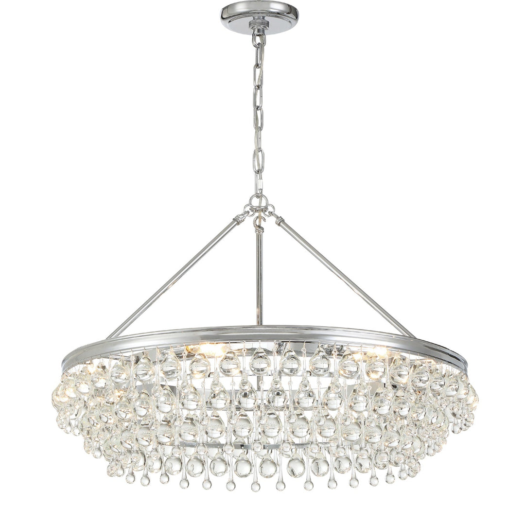 Crystorama Crystorama Calypso 6 Light Crystal Teardrop Polished Chrome Chandelier