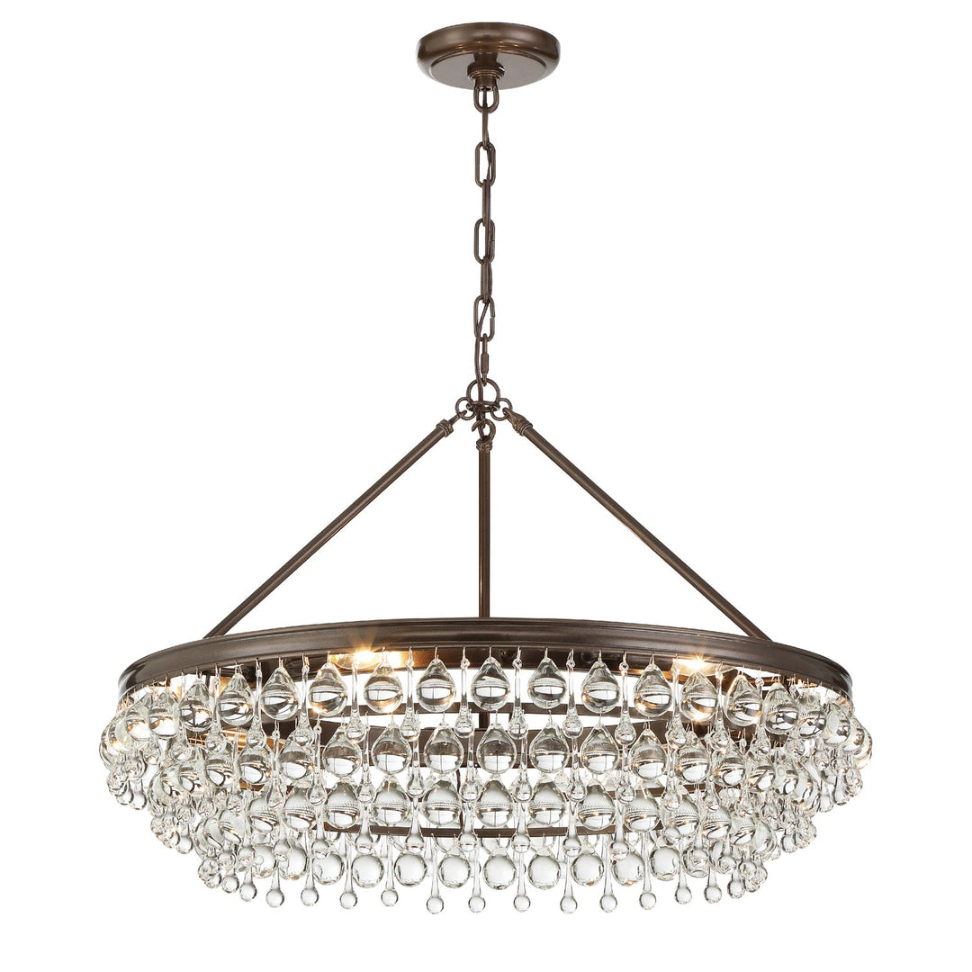 Crystorama Crystorama Calypso 6 Light Crystal Teardrop Vibrant Bronze Chandelier