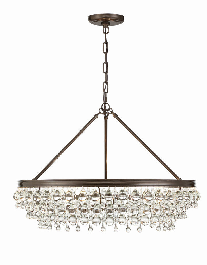 Crystorama Crystorama Calypso 6 Light Crystal Teardrop Vibrant Bronze Chandelier