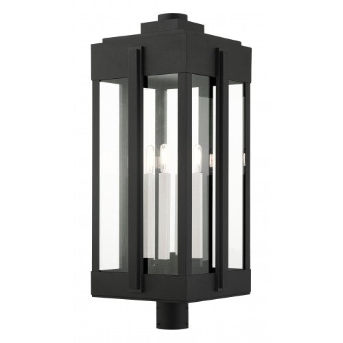 4 Light Black Outdoor Post Top Lantern Livex