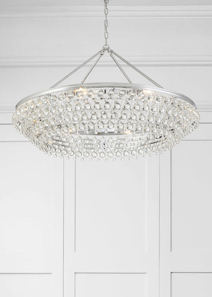 Crystorama Crystorama Calypso 8 Light Crystal Teardrop Polished Chrome Chandelier