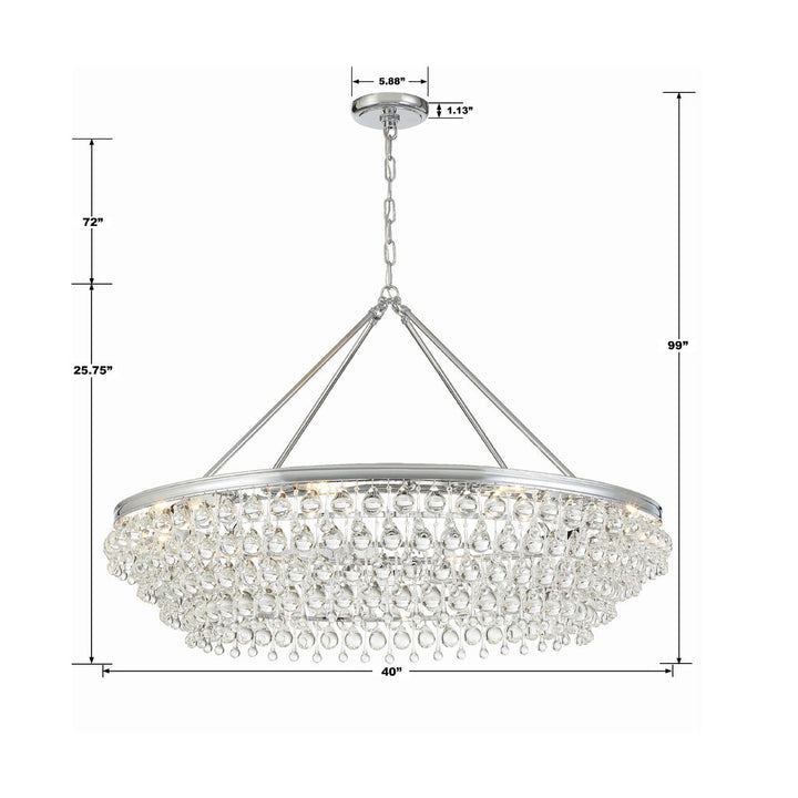 Crystorama Crystorama Calypso 8 Light Crystal Teardrop Polished Chrome Chandelier
