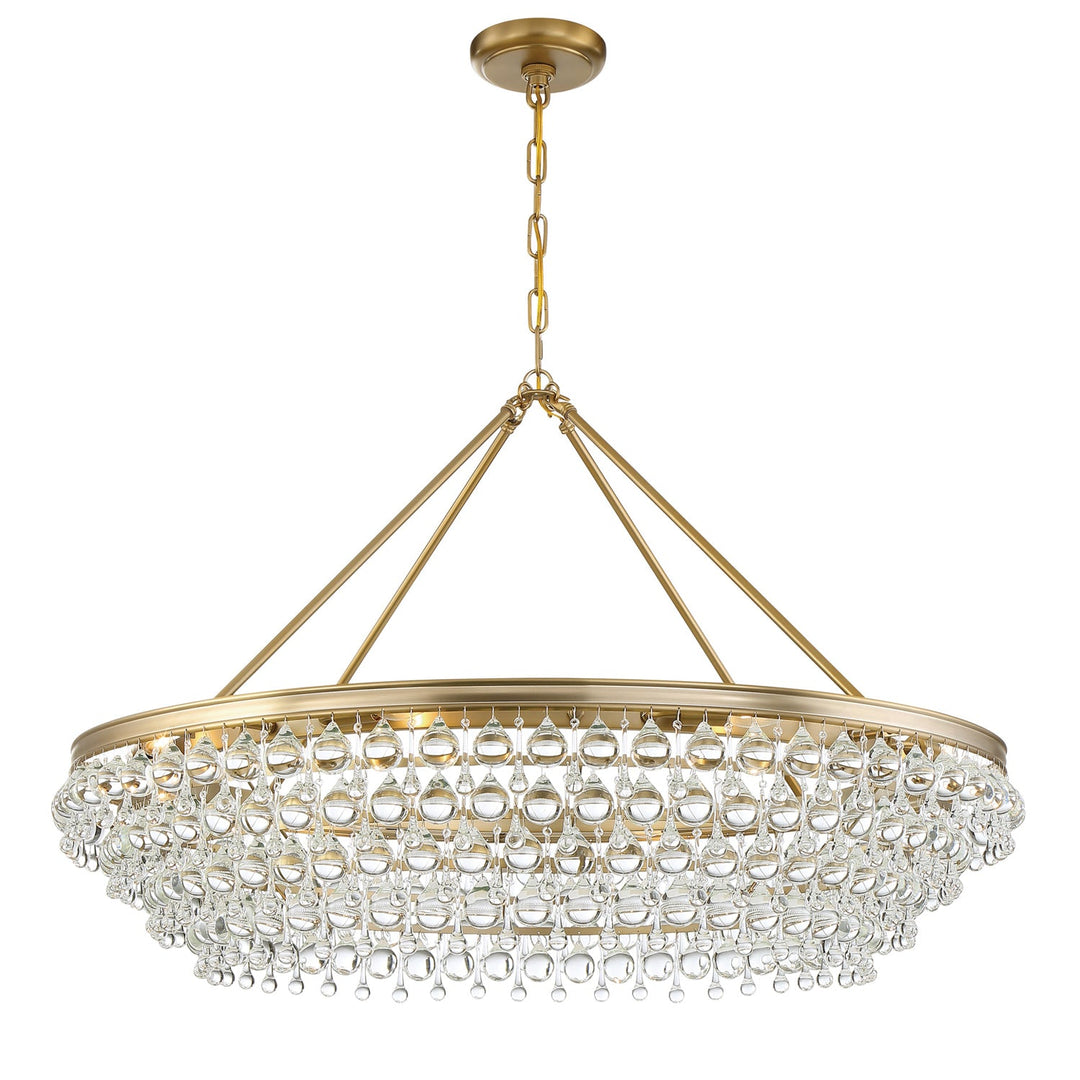 Crystorama Crystorama Calypso 8 Light Crystal Teardrop Vibrant Gold Chandelier