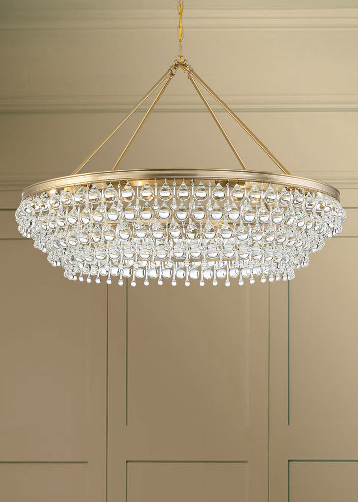 Crystorama Crystorama Calypso 8 Light Crystal Teardrop Vibrant Gold Chandelier