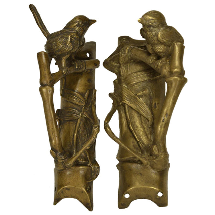 Solid Brass Bamboo and Wren Bird Pulls COPPER MOUNTAIN HARDWARE