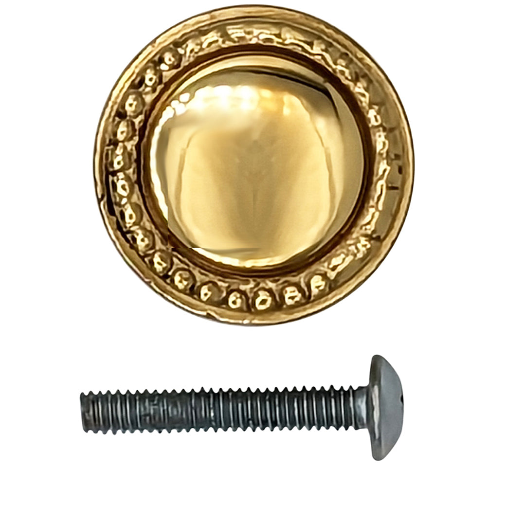 COPPER MOUNTAIN HARDWARE Solid Brass Beaded Round Cabinet & Furniture Knob