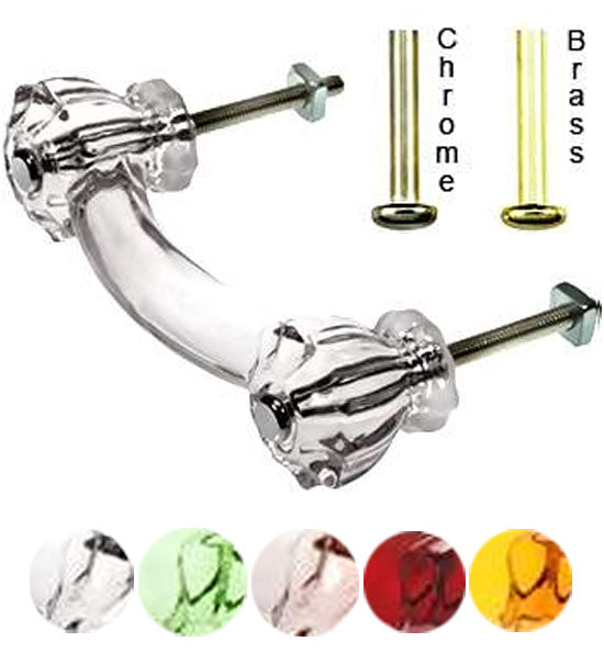 COPPER MOUNTAIN HARDWARE Astoria 4 1/4 Inch Overall Decagon Teardrop Shape Glass Pulls