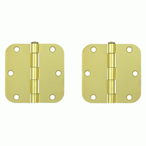 3 1/2 Inch x 3 1/2 Inch Steel Hinge (Brushed Brass Finish) DELTANA