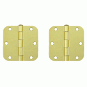 3 1/2 Inch x 3 1/2 Inch Steel Hinge (Brushed Brass Finish) DELTANA