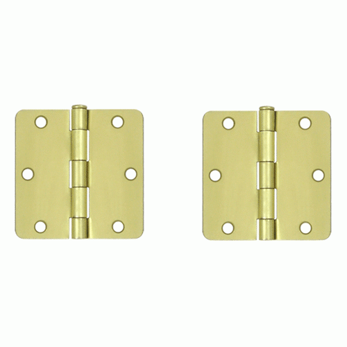 3 1/2 Inch x 3 1/2 Inch Steel Hinge (Brushed Brass Finish) DELTANA