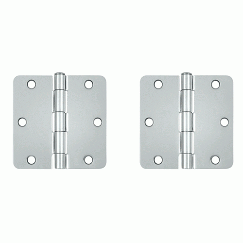 3 1/2 Inch x 3 1/2 Inch Steel Hinge (Chrome Finish) DELTANA