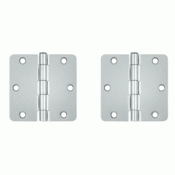 3 1/2 Inch x 3 1/2 Inch Steel Hinge (Chrome Finish) DELTANA