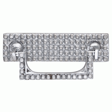 3 3/8 Inch Overall (2 5/8 Inch c-c) Solid Brass Studded Bail Pull (Satin Nickel Finish) COPPER MOUNTAIN HARDWARE