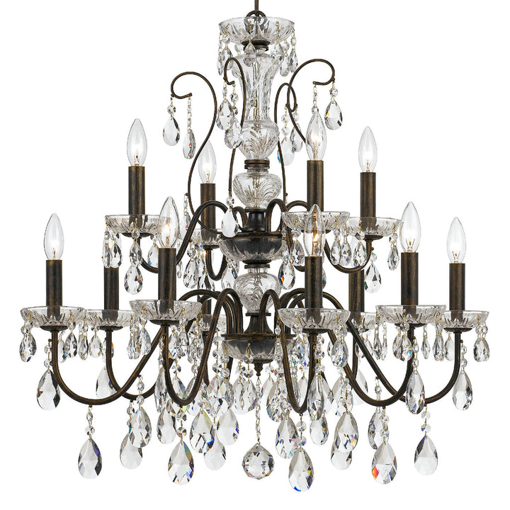 Crystorama Crystorama Butler 12 Light Hand Cut Crystal English Bronze Chandelier