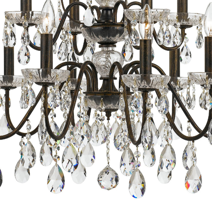 Crystorama Crystorama Butler 12 Light Hand Cut Crystal English Bronze Chandelier