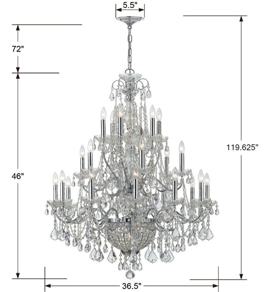 Crystorama Crystorama Imperial 26 Light Hand Cut Crystal Polished Chrome Chandelier