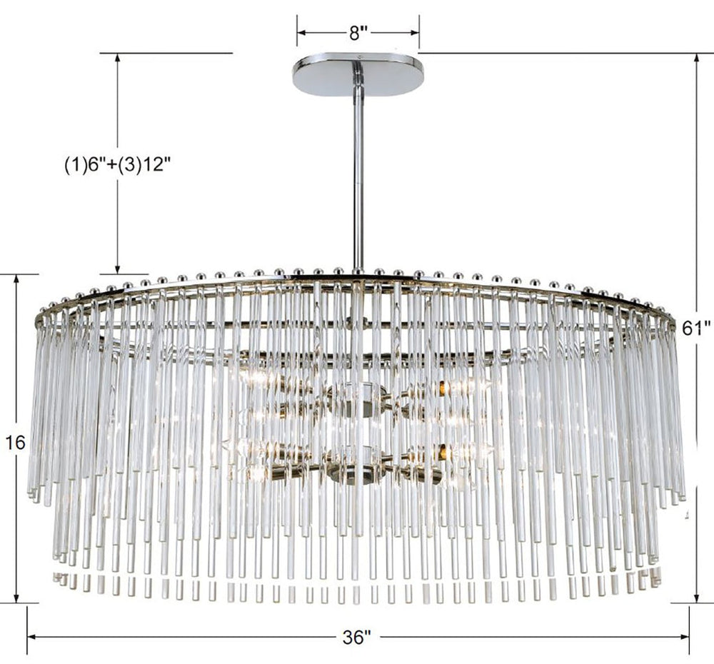 Crystorama Crystorama Bleecker 8 Light Polished Chrome Chandelier