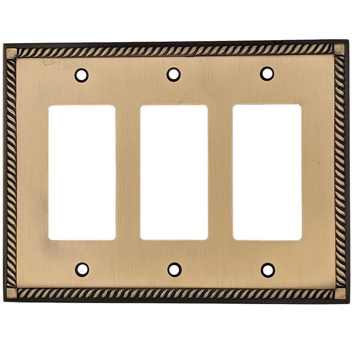 English Georgian Roped Wall Plate (Antique Brass) COPPER MOUNTAIN HARDWARE