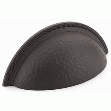 4 1/2 Inch (3 Inch c-c) Atherton Hammered Cup Pull (Oil Rubbed Bronze Finish) SCHAUB