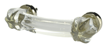 4 Inch Overall (3 Inch c-c) Crystal Clear Glass Bridge Handle COPPER MOUNTAIN HARDWARE