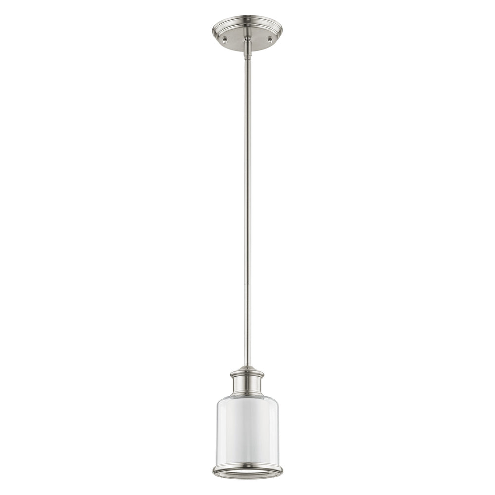 1 Light Brushed Nickel Single Pendant Pendant Livex