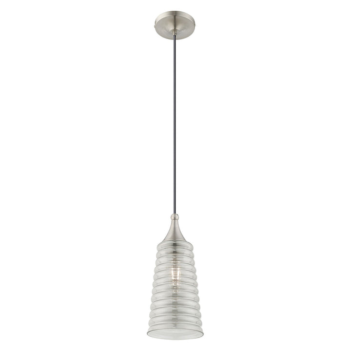1 Light Brushed Nickel Single Pendant Pendant Livex