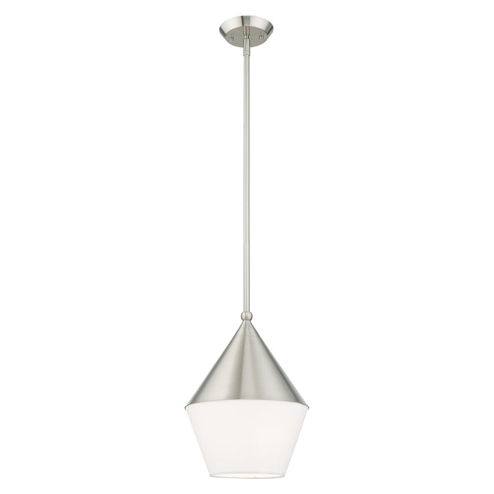 1 Light Brushed Nickel Single Pendant Pendant Livex