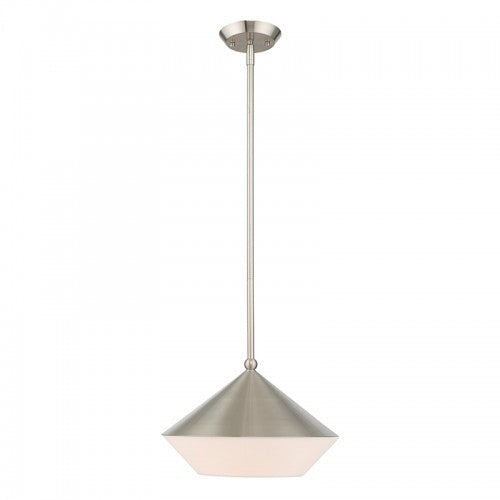 1 Light Brushed Nickel Single Pendant Pendant Livex