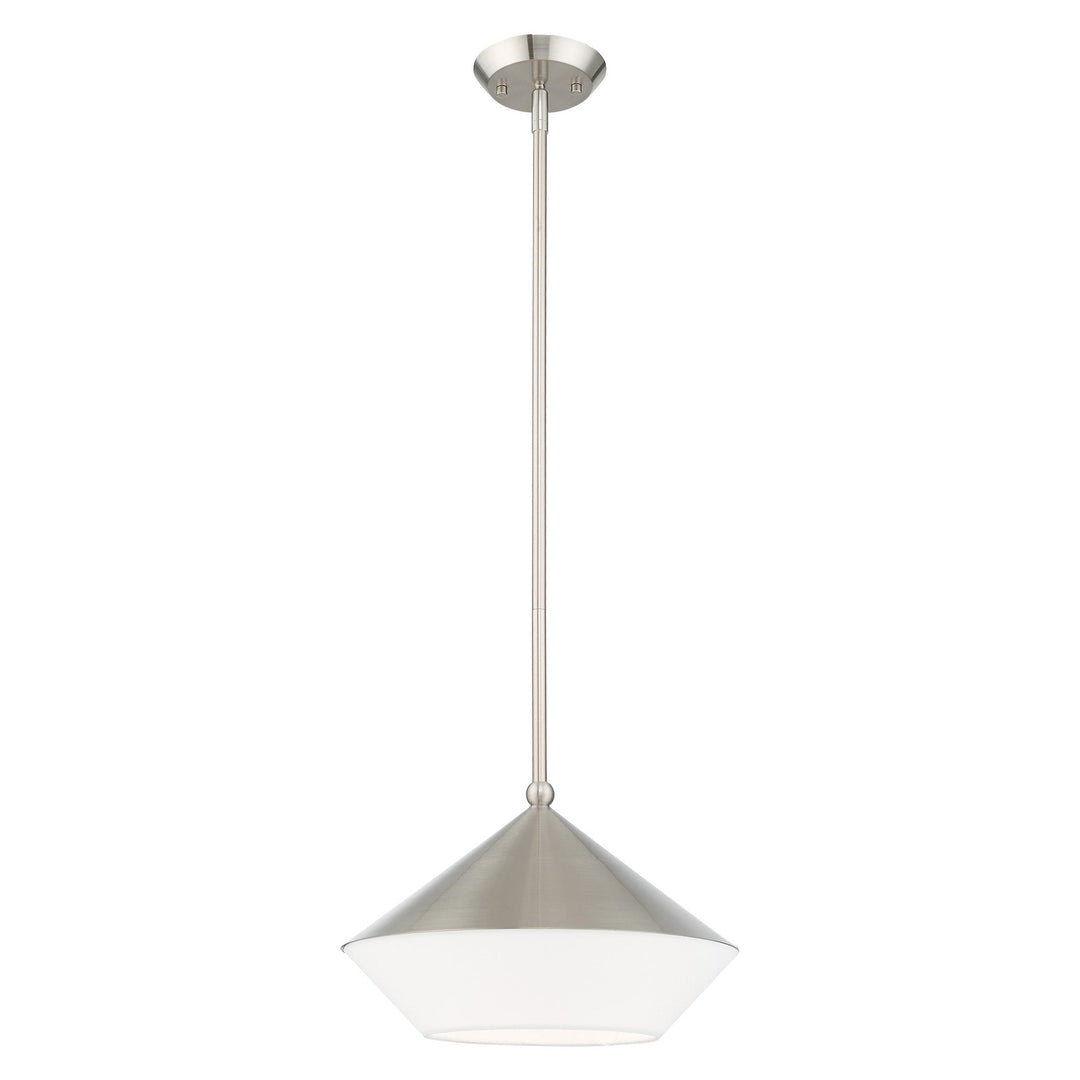 1 Light Brushed Nickel Single Pendant Pendant Livex