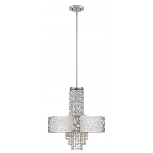 4 Light Polished Chrome Pendant Chandelier Livex