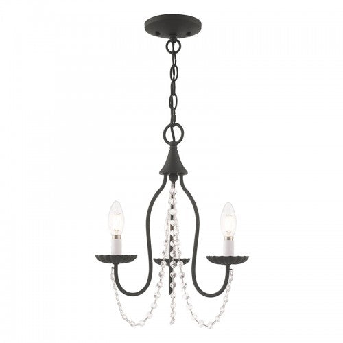 3 Light Black Chandelier Livex