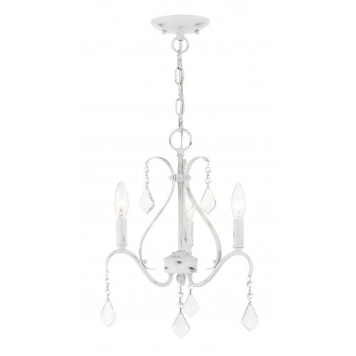 3 Light Antique White Chandelier Livex