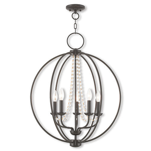5 Light English Bronze Chandelier Livex