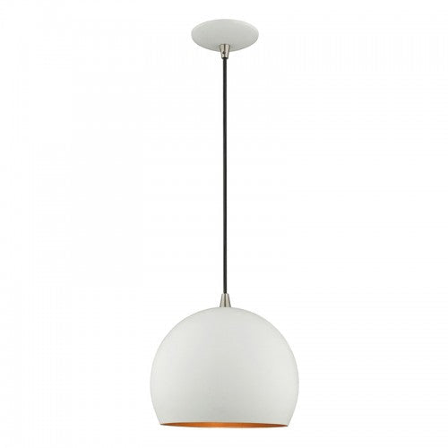 1 Light White Single Pendant Pendant Livex