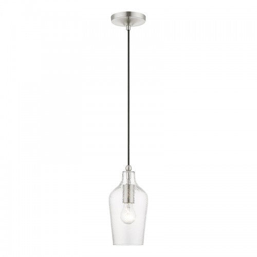 1 Light Brushed Nickel Mini Pendant Pendant Livex