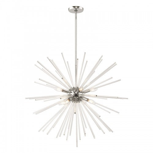 8 Light Polished Chrome Pendant Chandelier Livex