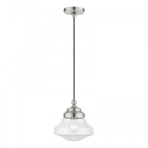 1 Light Brushed Nickel Mini Pendant Pendant Livex