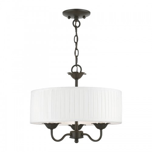 3 Light English Bronze Pendant Chandelier Livex