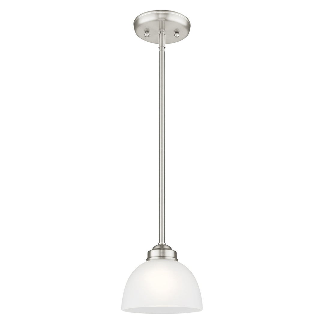 1 Light Brushed Nickel Single Pendant Pendant Livex