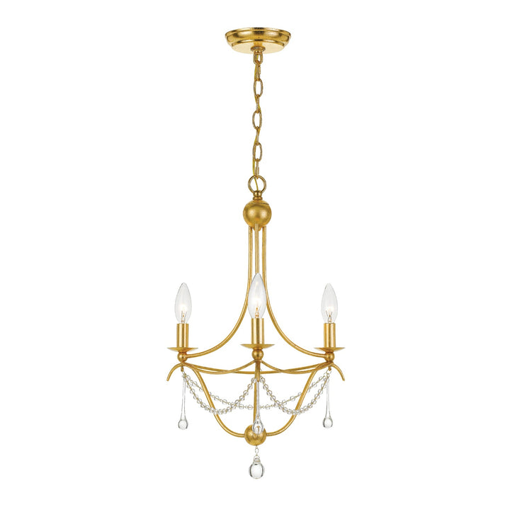 Crystorama Crystorama Metro 3 Light Antique Gold Mini Chandelier