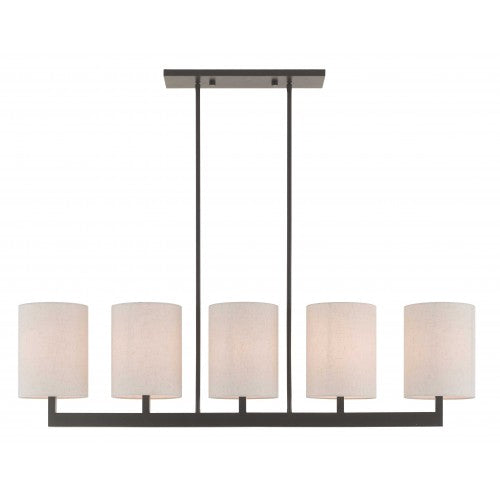 5 Light Bronze Linear Chandelier Livex
