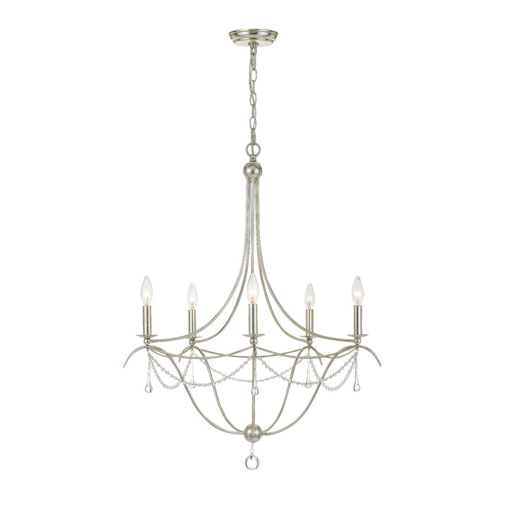 Crystorama Crystorama Metro 5 Light Crystal Beads Antique Silver Chandelier