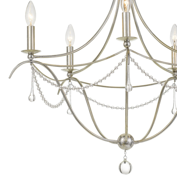 Crystorama Crystorama Metro 5 Light Crystal Beads Antique Silver Chandelier