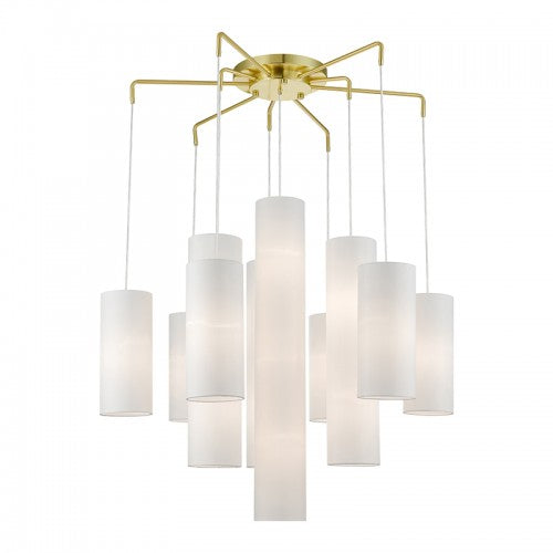 15 Light Satin Brass Foyer Chandelier Livex