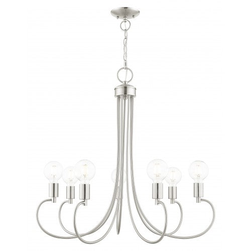 7 Light Brushed Nickel Chandelier Livex