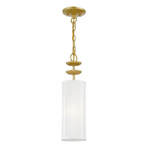 1 Light Soft Gold Mini Pendant Pendant Livex