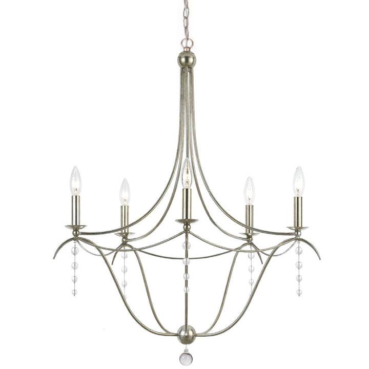Crystorama Crystorama Metro 5 Light Crystal Antique Silver Chandelier