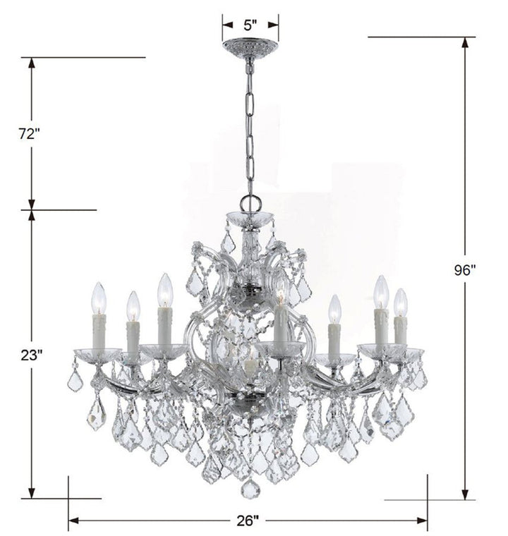 Crystorama Crystorama Maria Theresa 9 Light Swarovski Strass Crystal Polished Chrome Chandelier